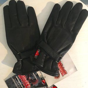 Hugger motorcycle riding gloves unisex leather black size XL extra large